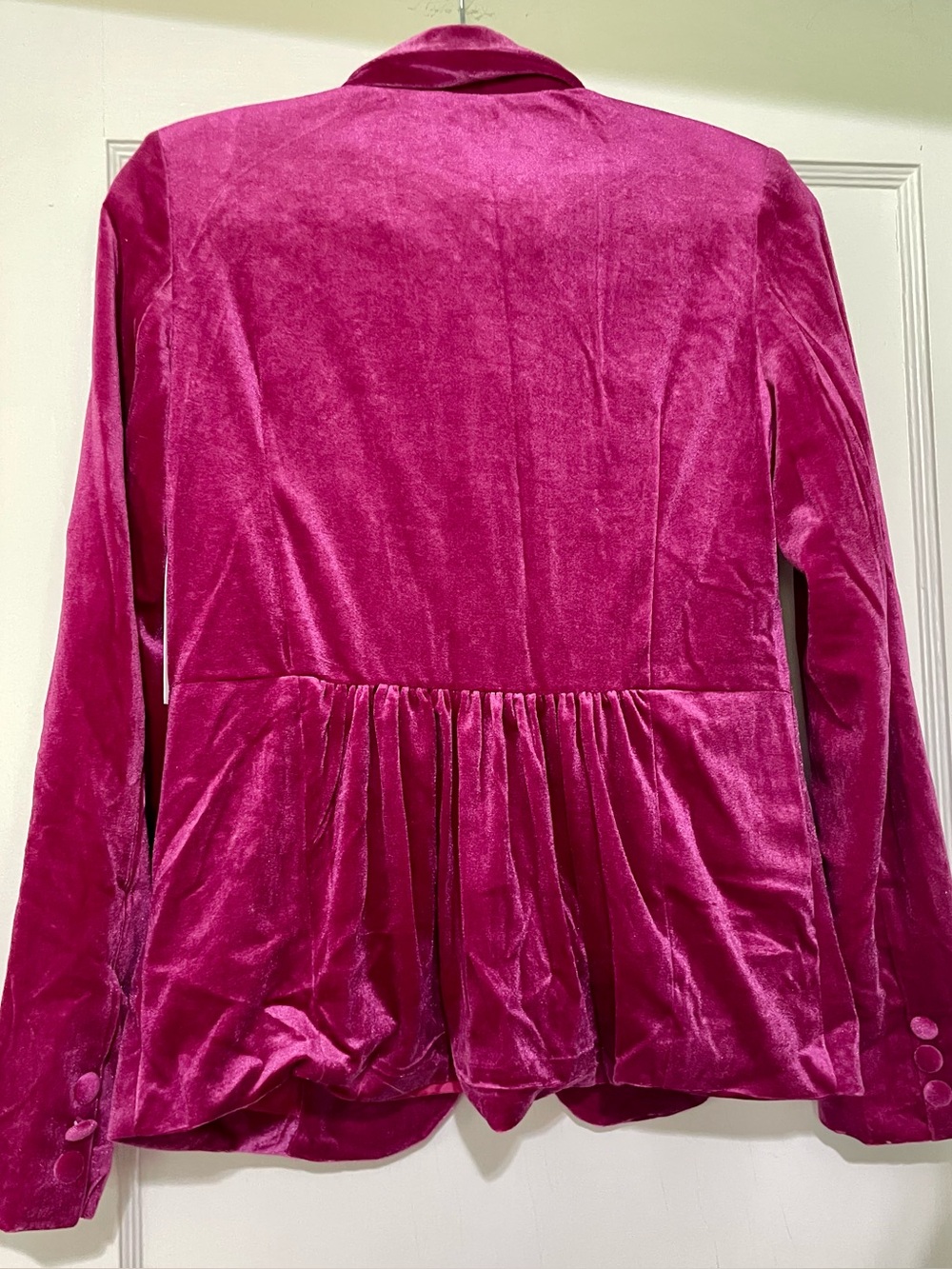 JustFab NWT Fuchsia Velvet Blazer - Picture 2 of 7